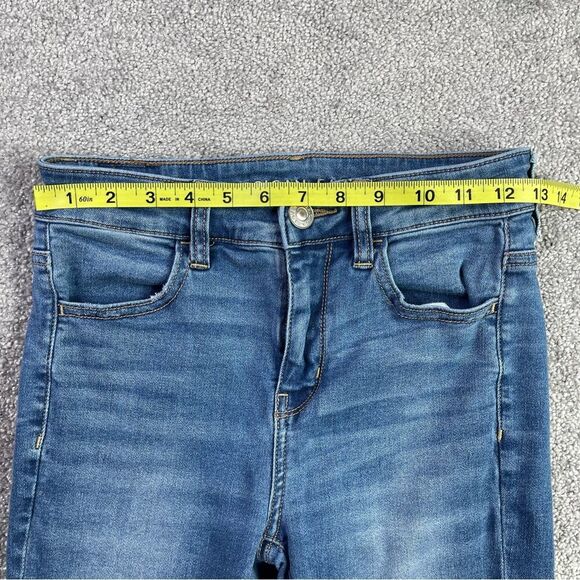 American Eagle Jeans Women’s 4 Short Blue Medium Wash High Rise Jegging Stretch - Picture 8 of 13